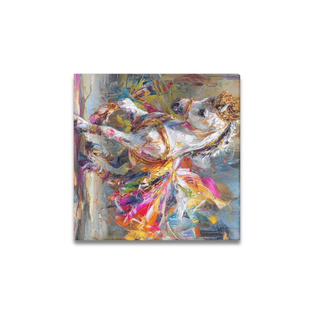 Unicorn dancing Frame Canvas Print 12"x12"
