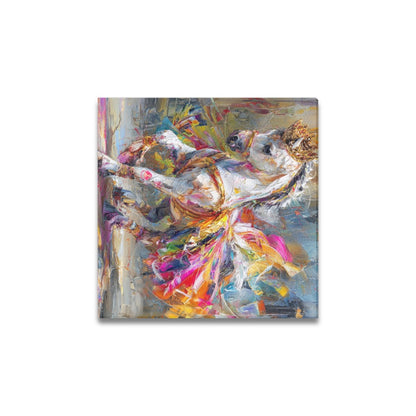 Unicorn dancing Frame Canvas Print 12"x12"