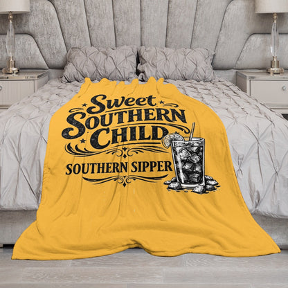 Ultra-Soft Flannel Blanket Sweet Southern Child, Southern sipper