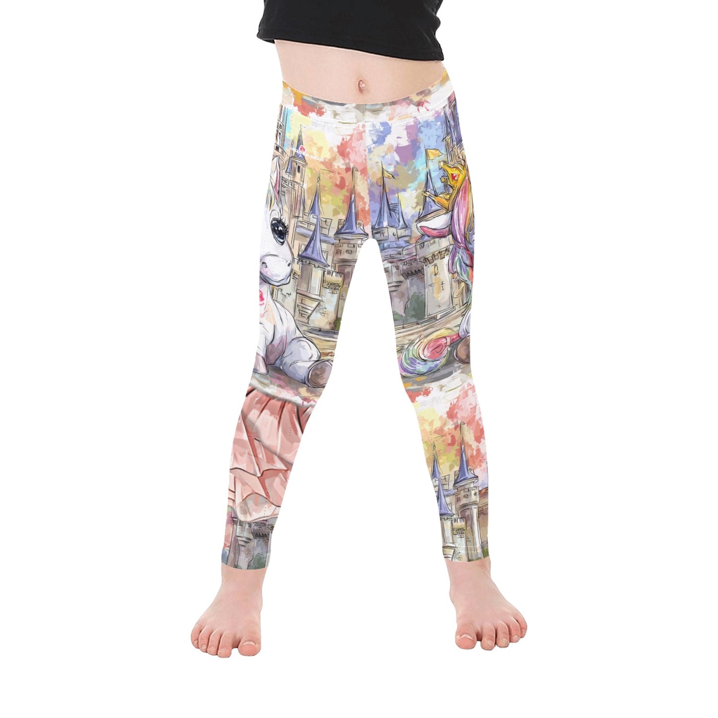Castle and cute unicorn All-Over Print Girls Leggings (Model L06)
