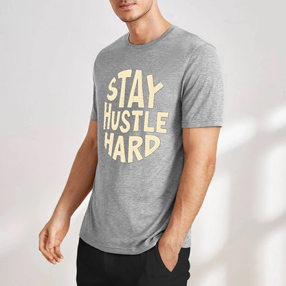 New Pure cotton short sleeved T-shirt stay hustle hard