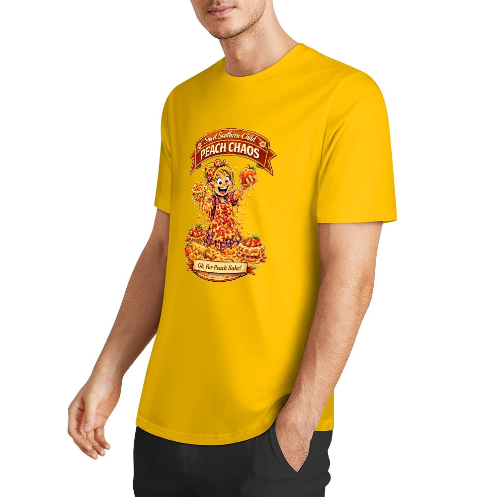 New Pure cotton short sleeved T-shirt Peach chaos