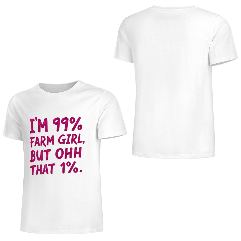 New Pure cotton short sleeved T-shirt 99% farm girl