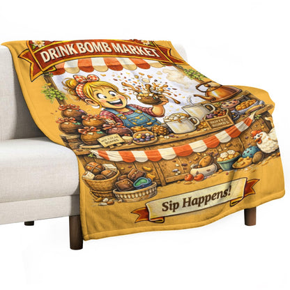Ultra-Soft Flannel Blanket Drink bomb