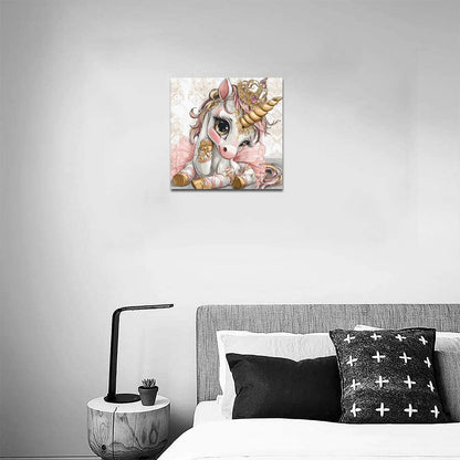 Unicorn ballerina Frame Canvas Print 12"x12"