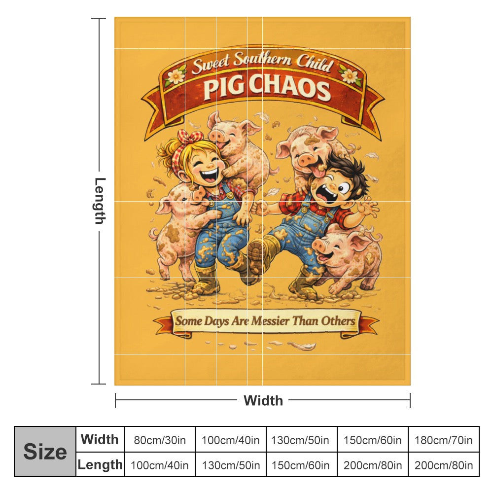 Ultra-Soft Flannel Blanket Pig chaos