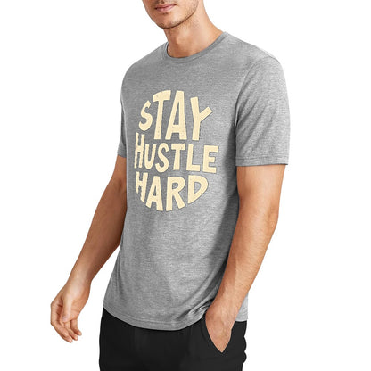 New Pure cotton short sleeved T-shirt stay hustle hard