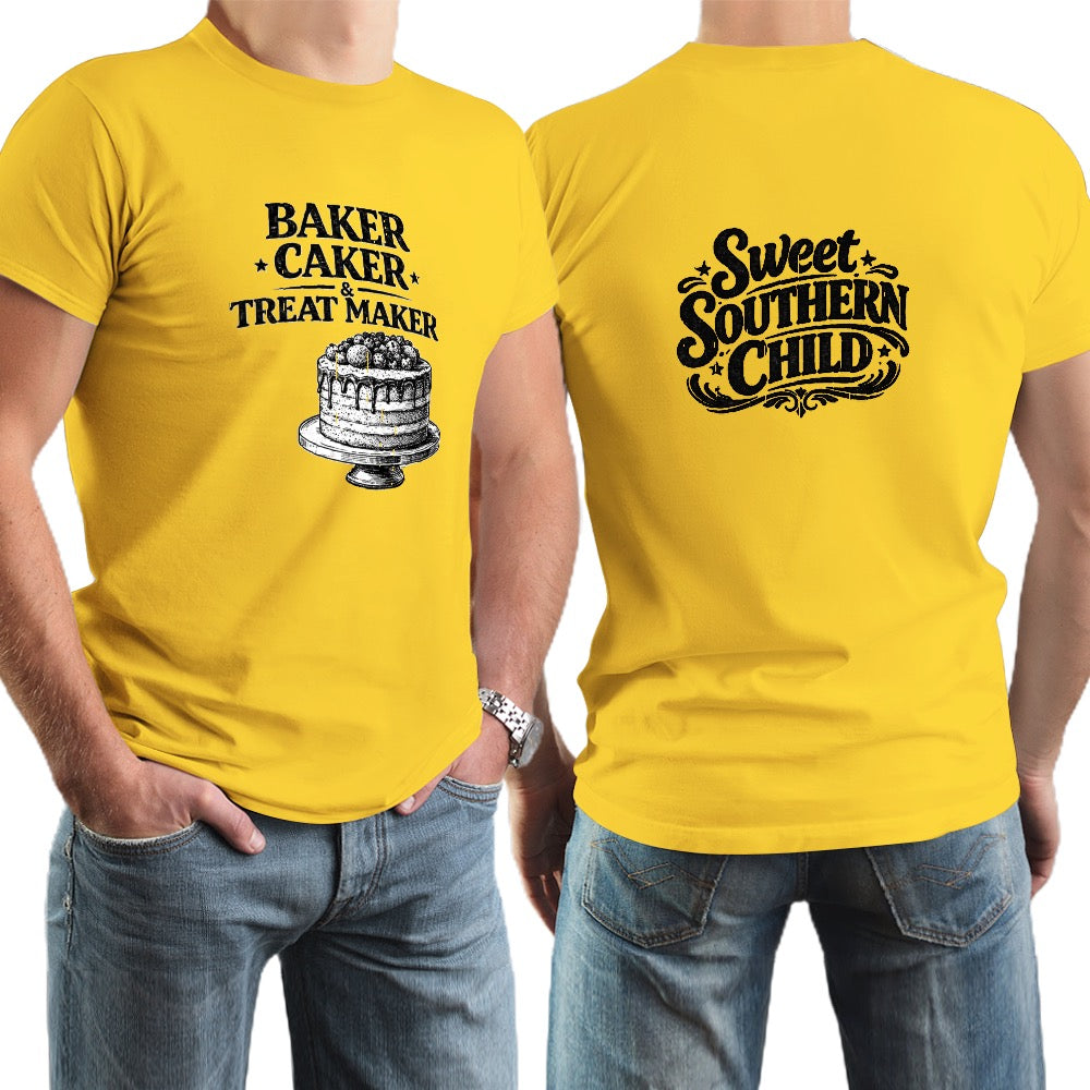 New High quality Men's T-shirt 100% Cotton Cake  Baker