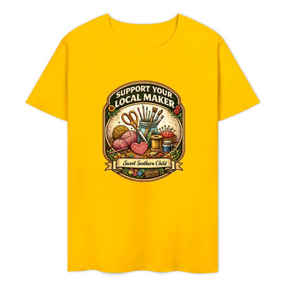 New Pure cotton short sleeved T-shirt Support your local maker