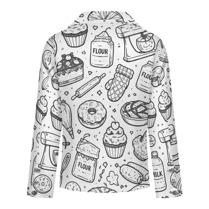 B&W bakery graphic Women's casual suits