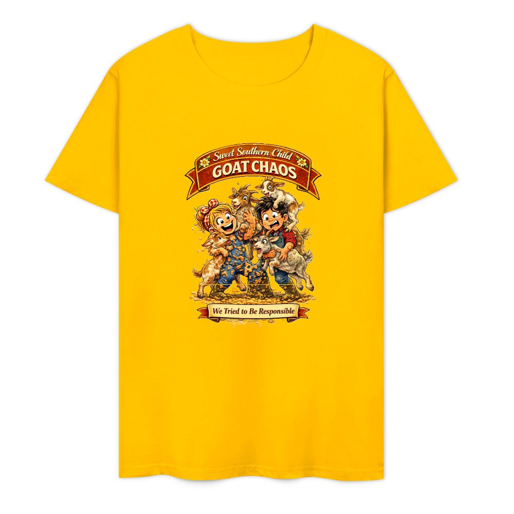 New Pure cotton short sleeved T-shirt Goat chaos