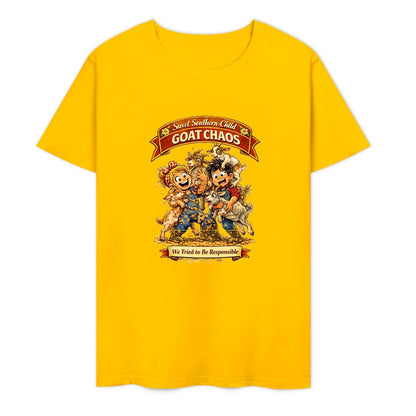 New Pure cotton short sleeved T-shirt Goat chaos