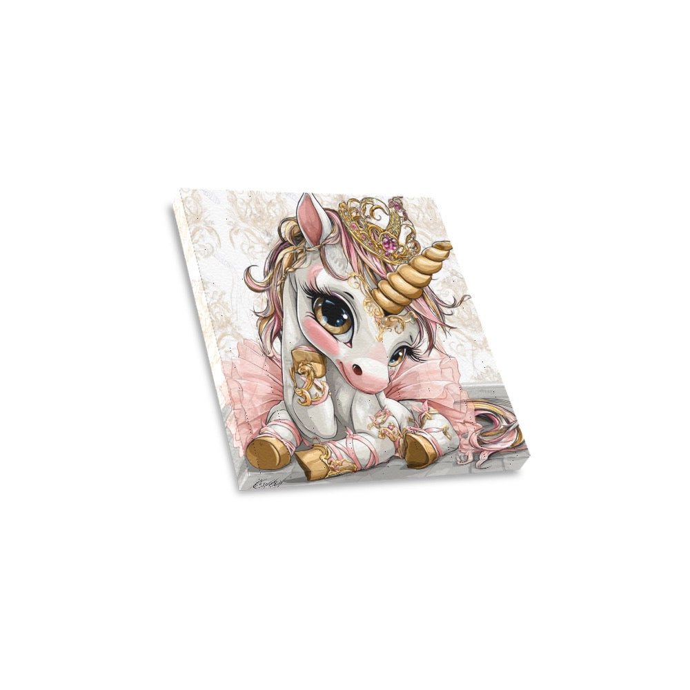 Unicorn ballerina Frame Canvas Print 12"x12"