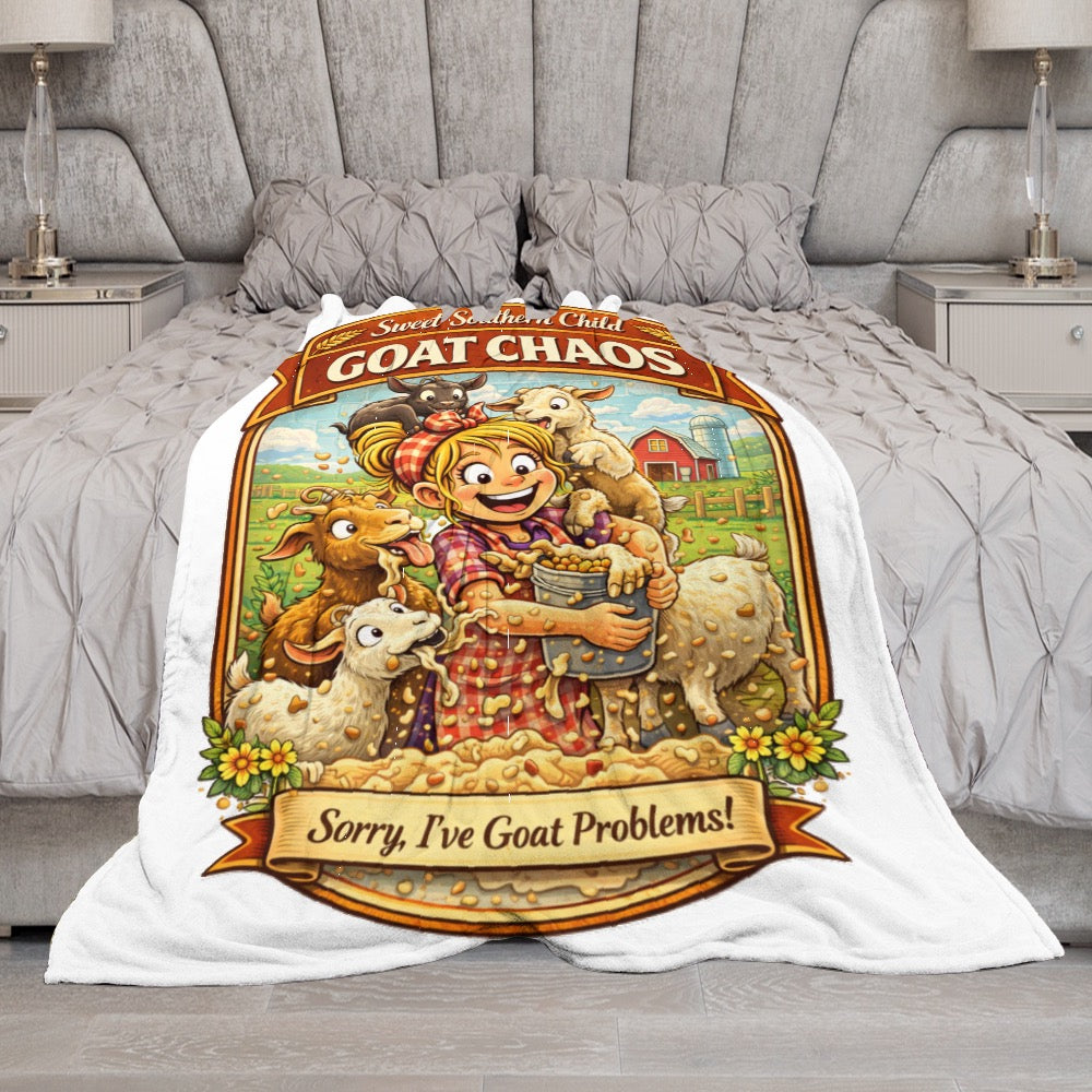 Ultra-Soft Flannel Blanket goat chaos