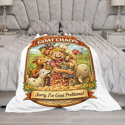 Ultra-Soft Flannel Blanket goat chaos