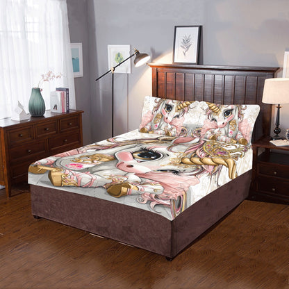 HELLO-OH-DOLLIE Unicorn ballerina 3-Piece Bedding Set