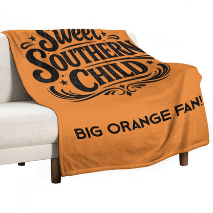 Ultra-Soft Flannel Blanket Big orange fan