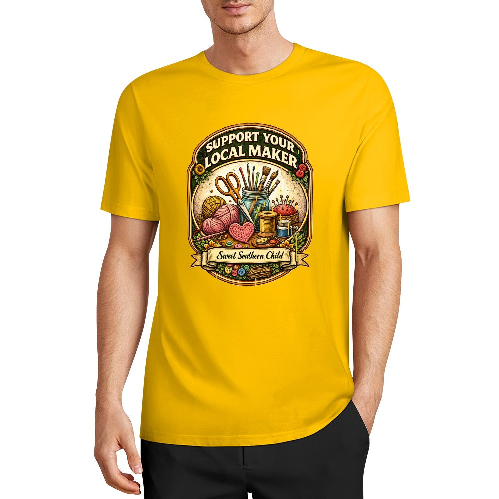 New Pure cotton short sleeved T-shirt Support your local maker