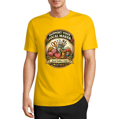 New Pure cotton short sleeved T-shirt Support your local maker