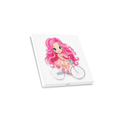 Dollie on bicycle Frame Canvas Print 12"x12"