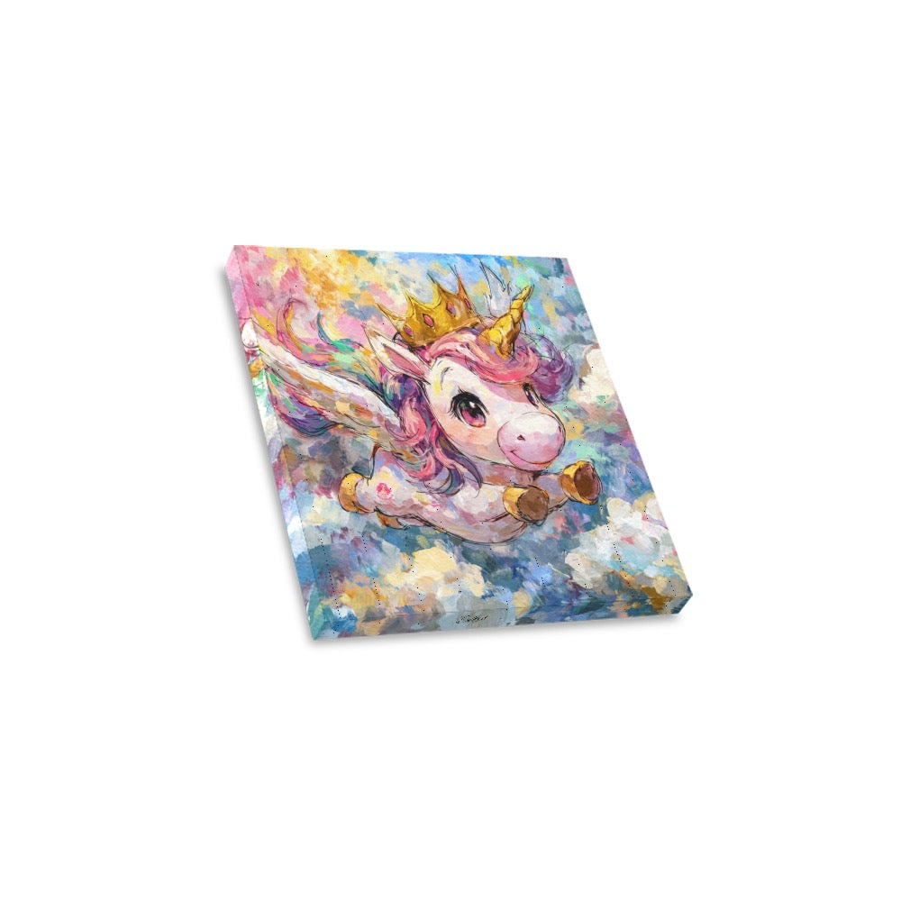 Unicorn flying Frame Canvas Print 12"x12"