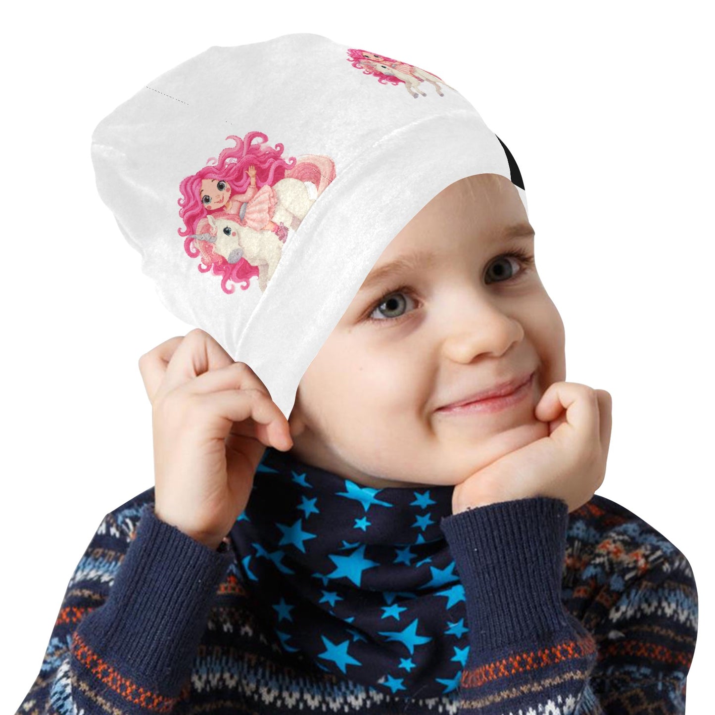 Dollie on unicorn All Over Print Beanie for Kids