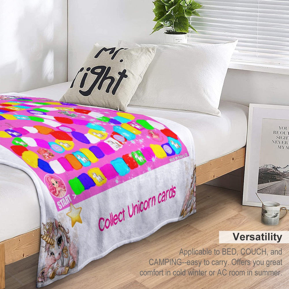 Hello-oh-Dollie game blanket /Ultra-Soft Flannel Blanket 70” x 80”