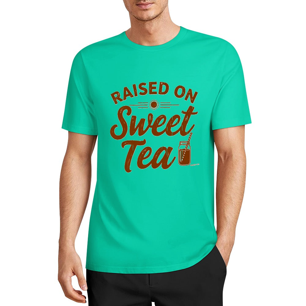 New Pure cotton short sleeved T-shirt Raised on sweet tea