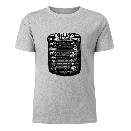 New Pure cotton short sleeved T-shirt 10 things to date a goat owner