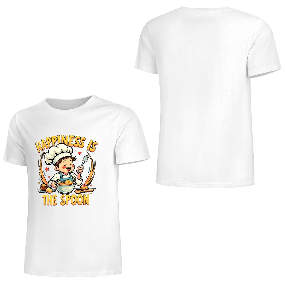 New Pure cotton short sleeved T-shirt Happiness is the spoon