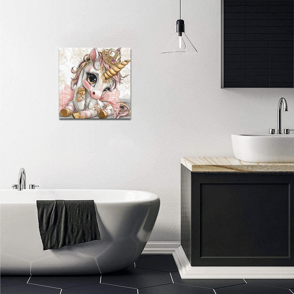 Unicorn ballerina Frame Canvas Print 12"x12"