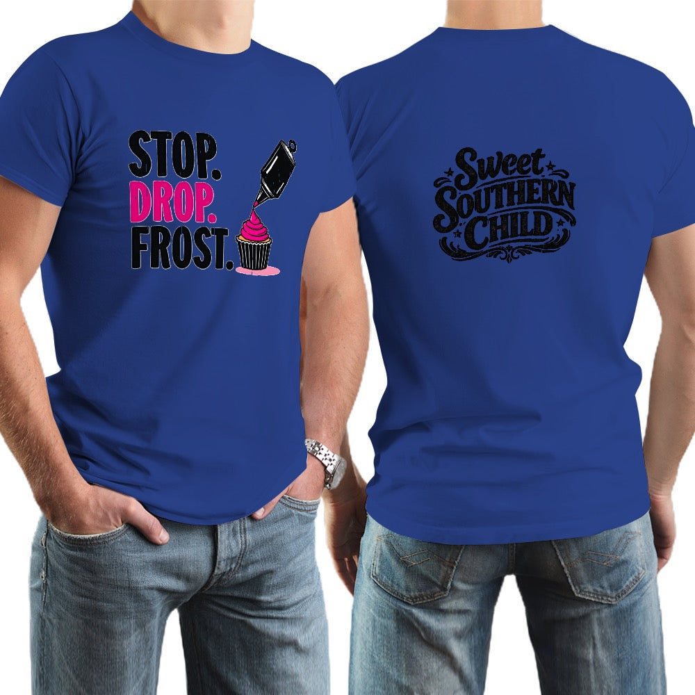 New High quality Men's T-shirt 100% Cotton Stop drop frost