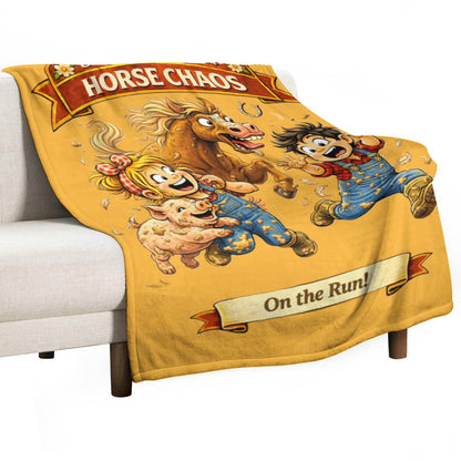 Ultra-Soft Flannel Blanket Horse chaos