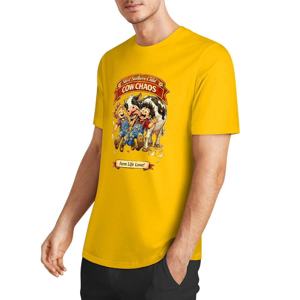 New Pure cotton short sleeved T-shirt cow chaos