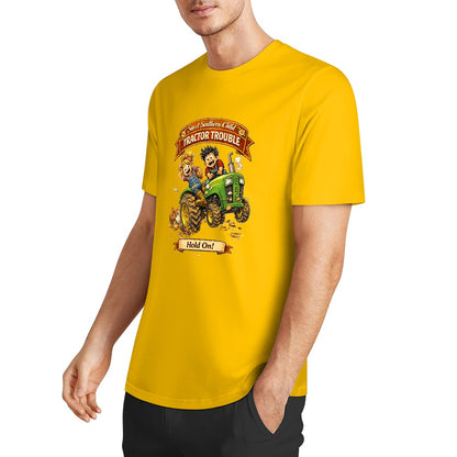 New Pure cotton short sleeved T-shirt Tractor trouble