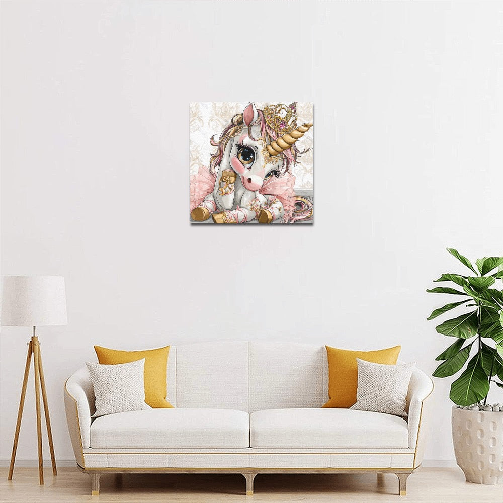 Unicorn ballerina Frame Canvas Print 12"x12"