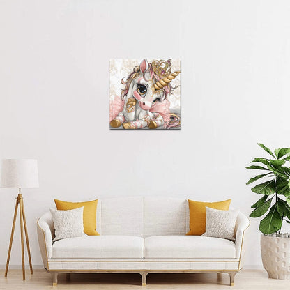 Unicorn ballerina Frame Canvas Print 12"x12"