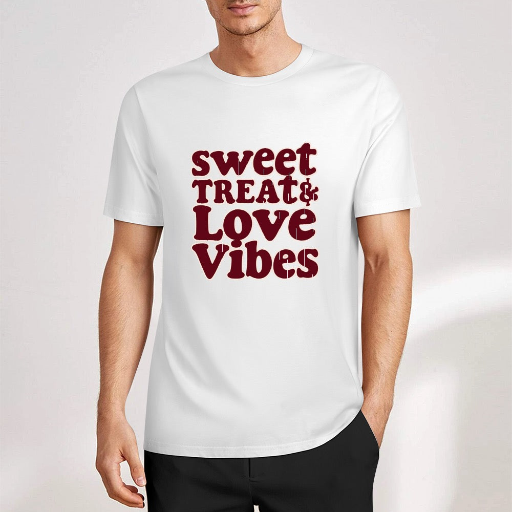 New Pure cotton short sleeved  Sweet treat and love vibes