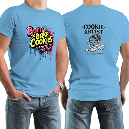 New High quality Men's T-shirt 100% Cotton Born to bake cookies