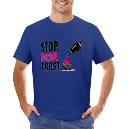 New High quality Men's T-shirt 100% Cotton Stop drop frost
