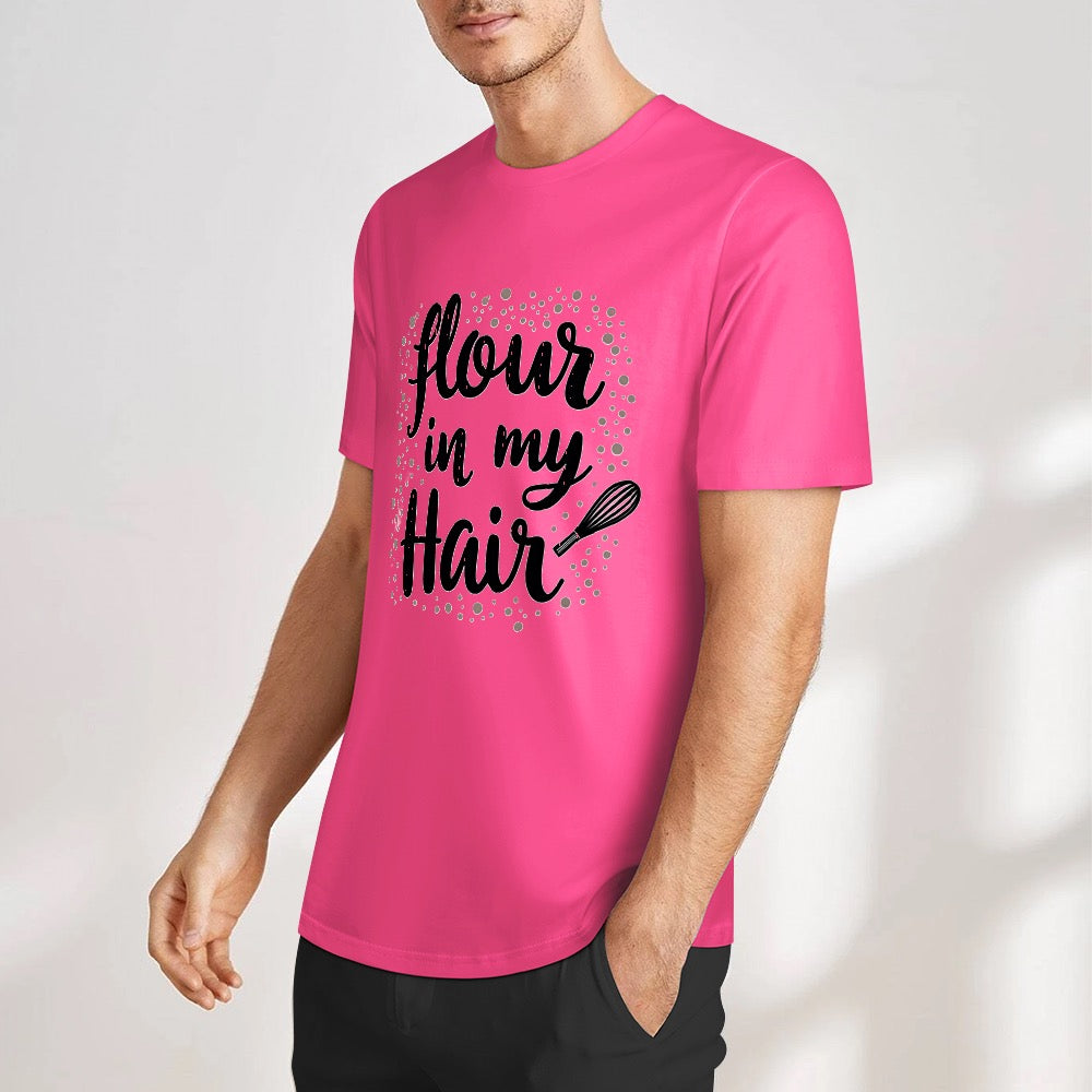 New Pure cotton short sleeved T-shirt Flour in my hair