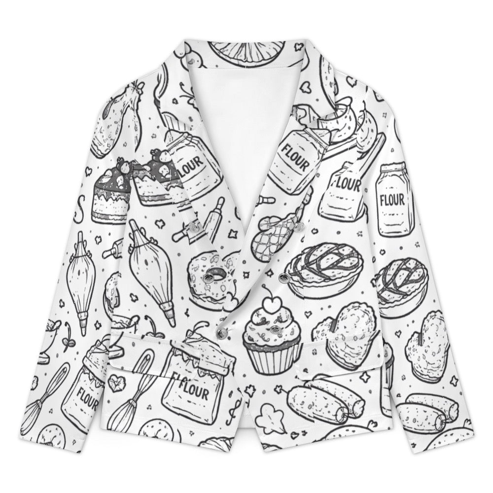 B&W bakery graphic Women's casual suits