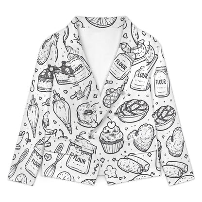 B&W bakery graphic Women's casual suits