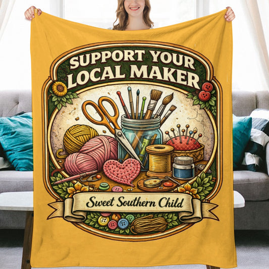 Ultra-Soft Flannel Blanket support your local makers