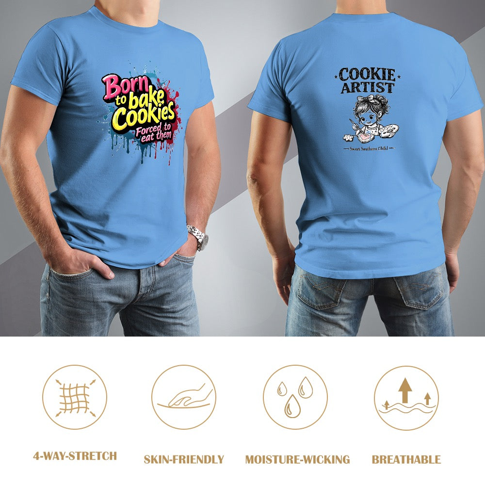 New High quality Men's T-shirt 100% Cotton Born to bake cookies