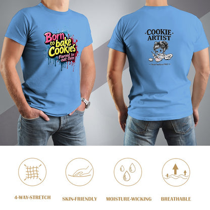 New High quality Men's T-shirt 100% Cotton Born to bake cookies