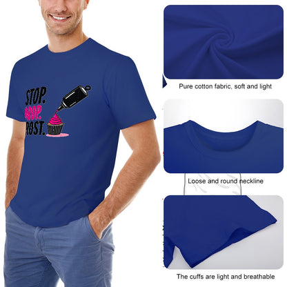 New High quality Men's T-shirt 100% Cotton Stop drop frost