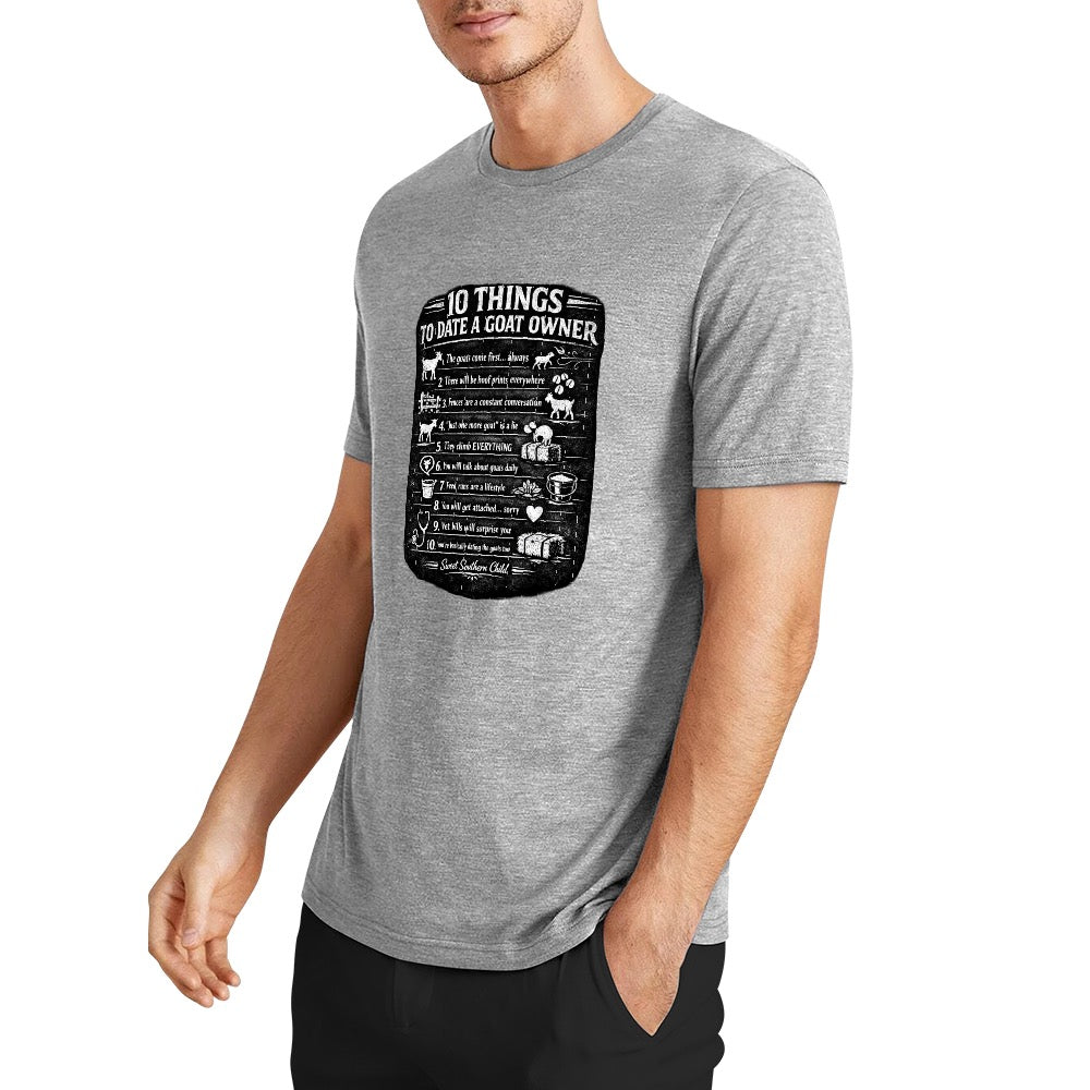 New Pure cotton short sleeved T-shirt 10 things to date a goat owner