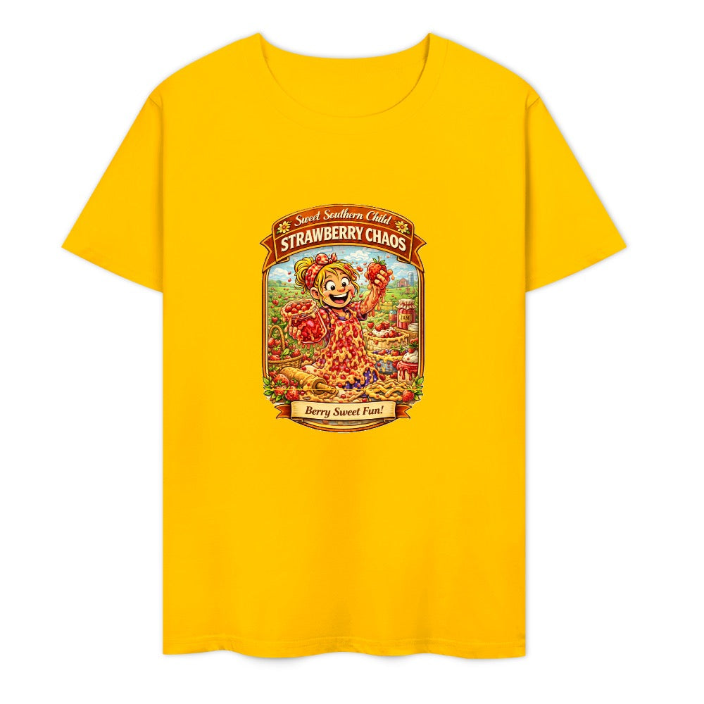 New Pure cotton short sleeved T-shirt Strawberry chaos