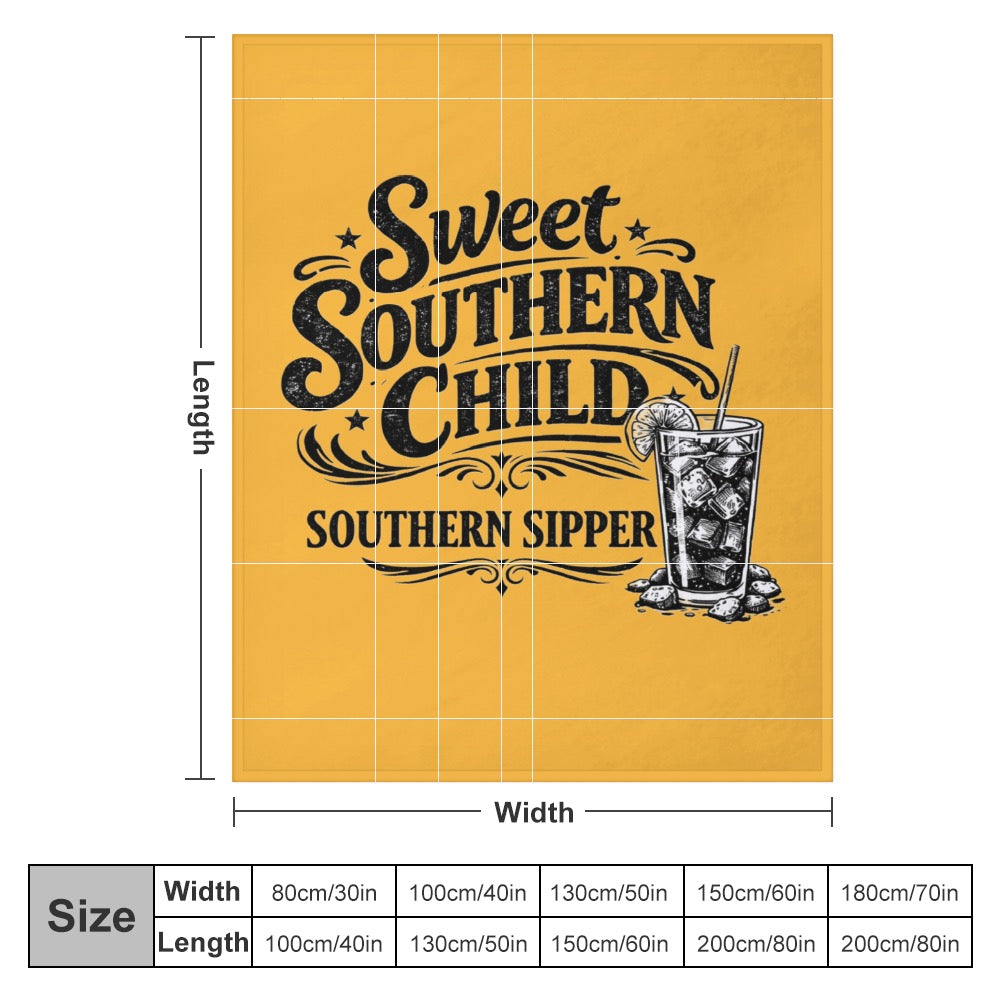 Ultra-Soft Flannel Blanket Sweet Southern Child, Southern sipper